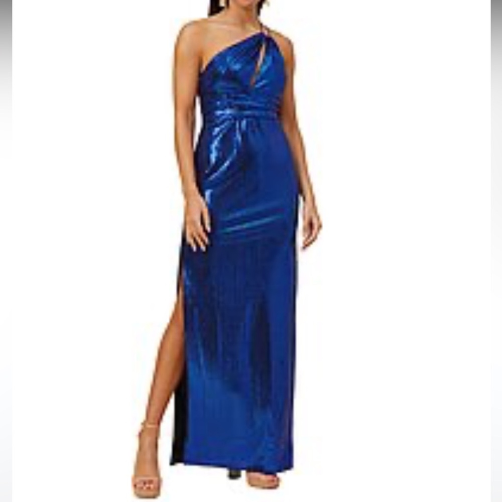 Aidan Mattox Metallic Dot Knit Dress